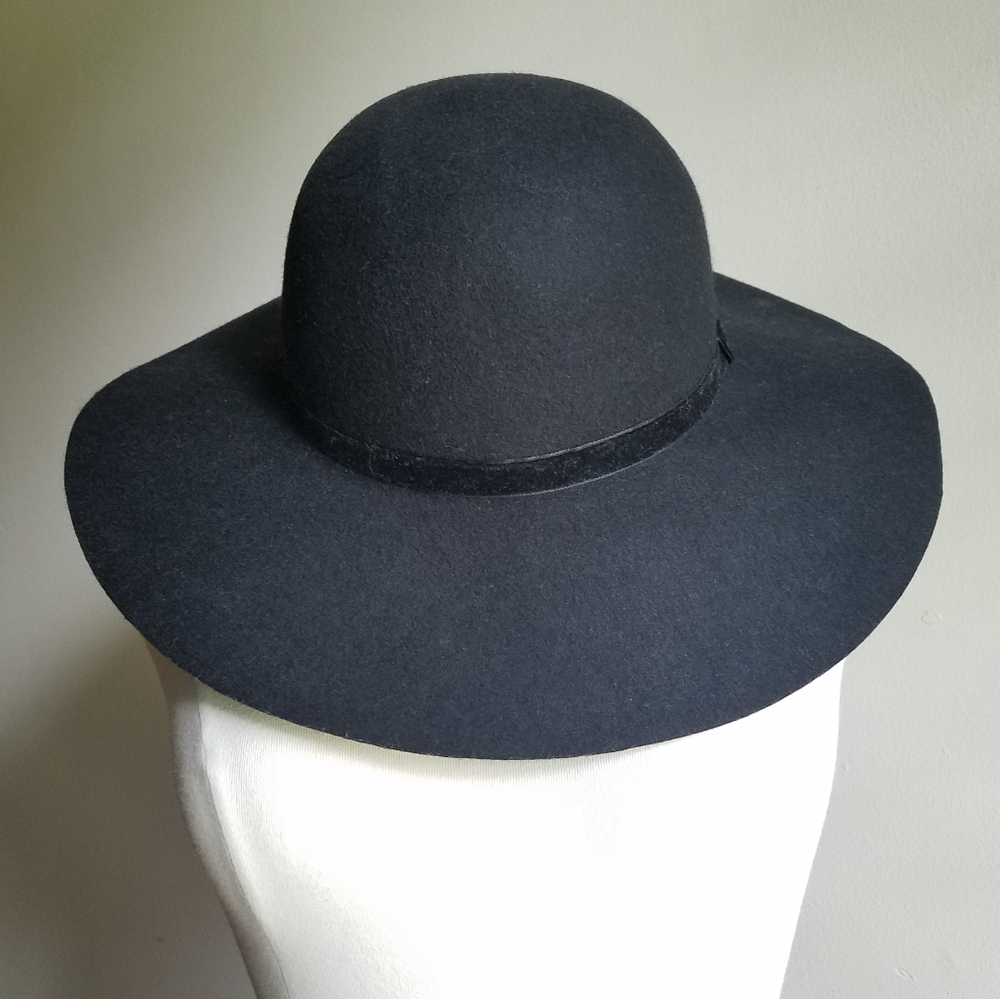 Black Wool Floppy Hat